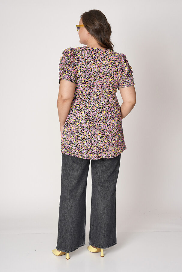 FLORAL PRINT DRAPED TOP
