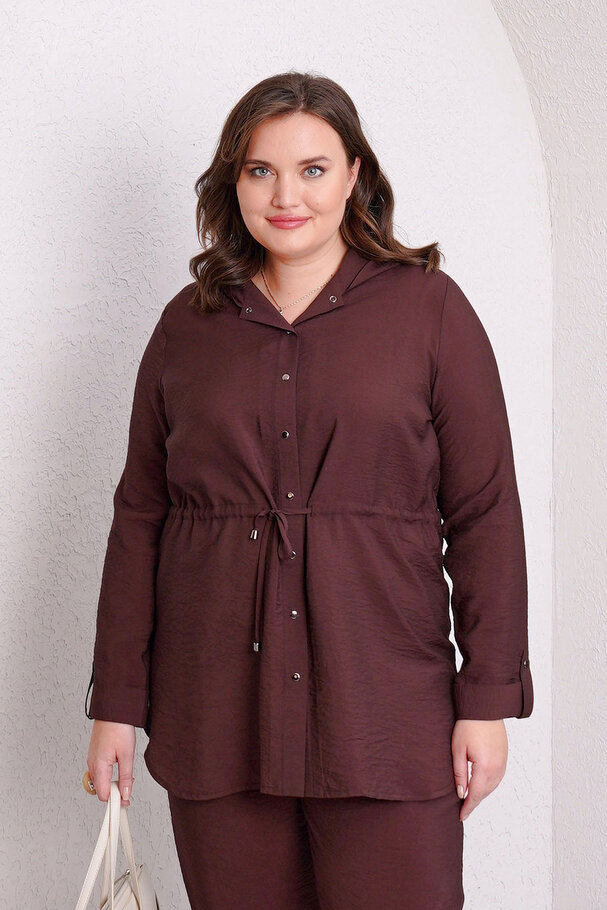 FLOWY DRAWSTRING HOODED JACKET