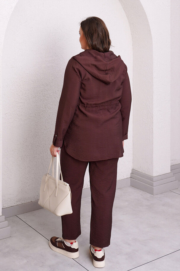 FLOWY DRAWSTRING HOODED JACKET