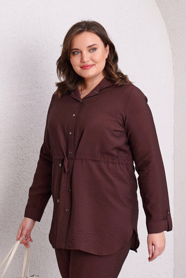 FLOWY DRAWSTRING HOODED JACKET