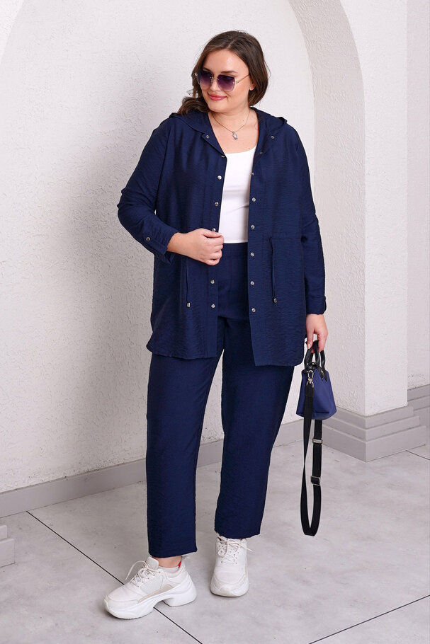 FLOWY DRAWSTRING HOODED JACKET