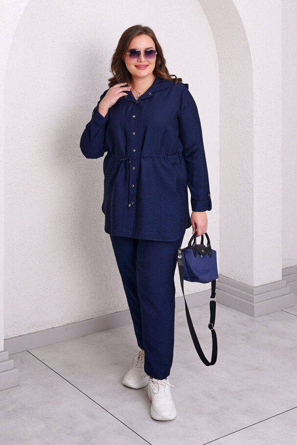 FLOWY DRAWSTRING HOODED JACKET