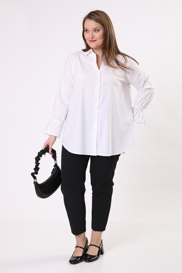 GATHERED-CUFF POPLIN SHIRT
