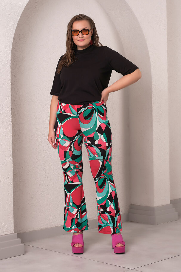 GEOMETRIC PRINT FLARED LEGGINGS