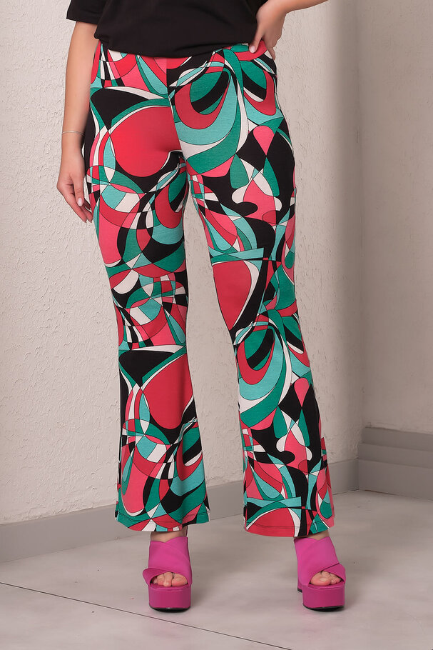 GEOMETRIC PRINT FLARED LEGGINGS