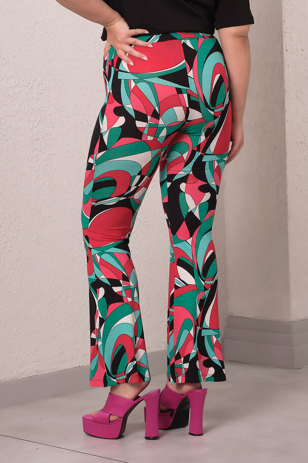 GEOMETRIC PRINT FLARED LEGGINGS