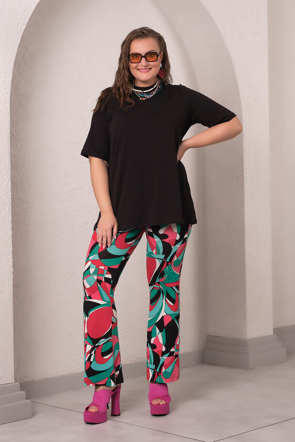 GEOMETRIC PRINT FLARED LEGGINGS