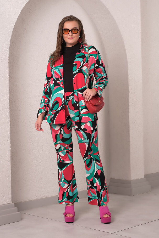 GEOMETRIC PRINT FLARED LEGGINGS