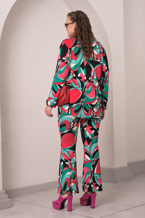 GEOMETRIC PRINT FLARED LEGGINGS