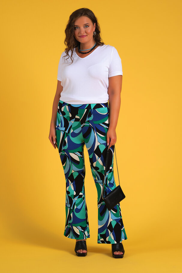 GEOMETRIC PRINT FLARED LEGGINGS