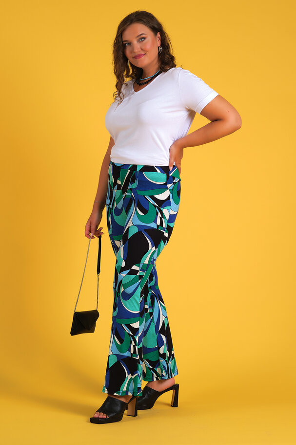GEOMETRIC PRINT FLARED LEGGINGS