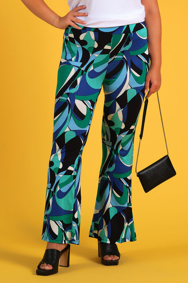 GEOMETRIC PRINT FLARED LEGGINGS