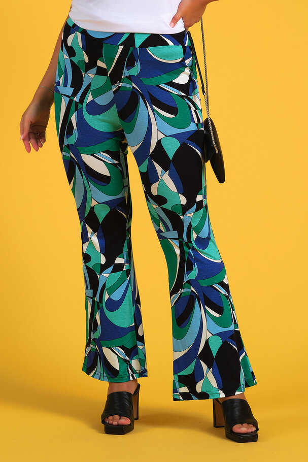 GEOMETRIC PRINT FLARED LEGGINGS