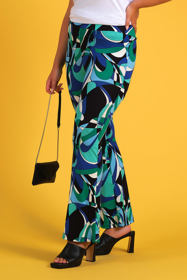GEOMETRIC PRINT FLARED LEGGINGS