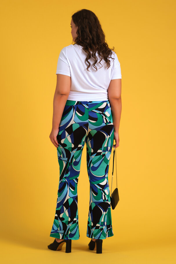 GEOMETRIC PRINT FLARED LEGGINGS