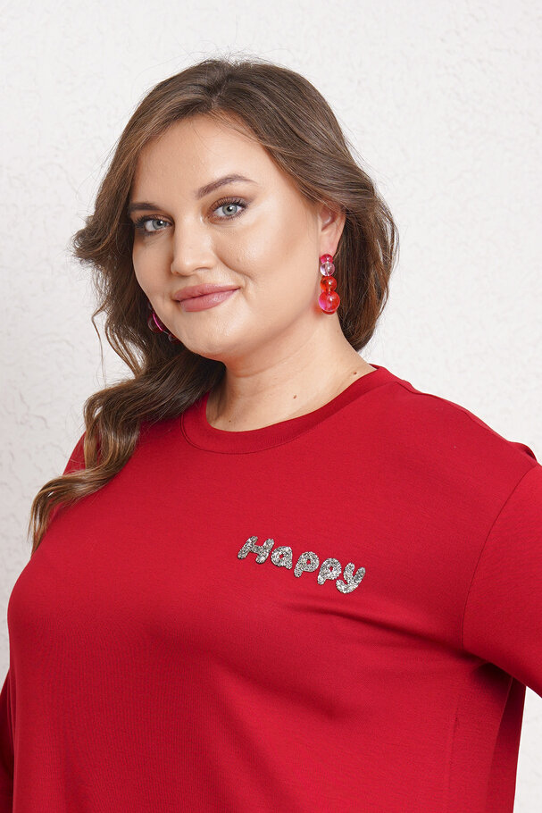 HAPPY STONE DETAILED MODAL T-SHIRT