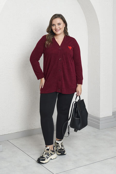  - HEART EMBROIDERED KNIT CARDIGAN (1)