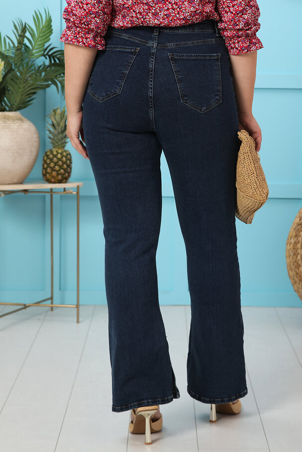 HIGH RISE FLARE JEANS SPLIT