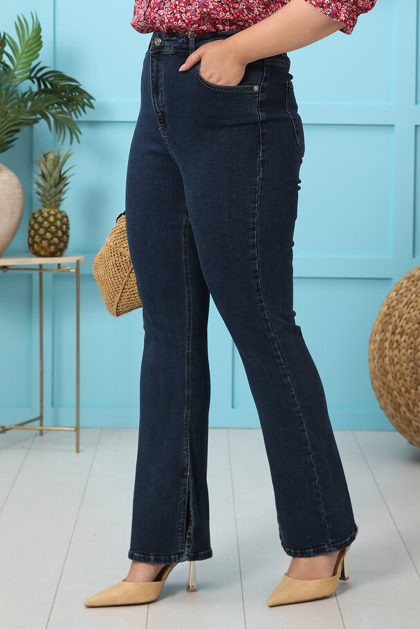 HIGH RISE FLARE JEANS SPLIT