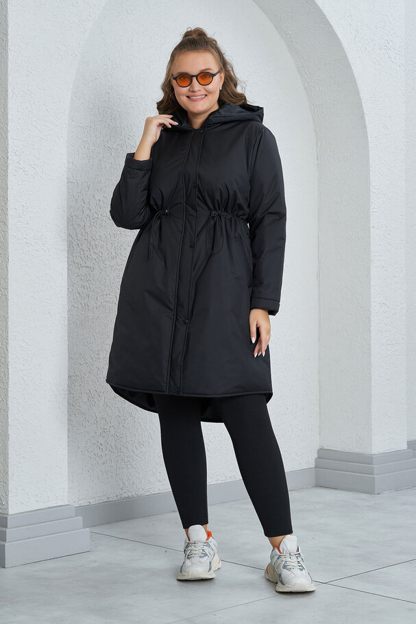 HOODED QUILTED COAT