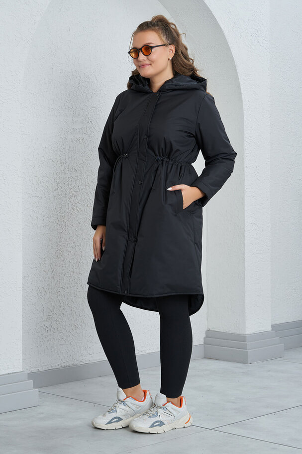 HOODED QUILTED COAT