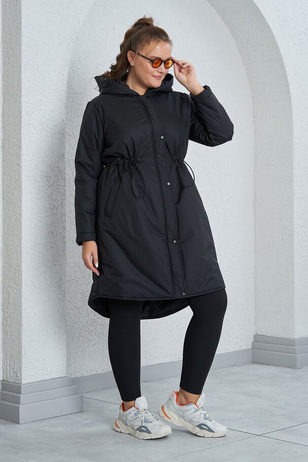HOODED QUILTED COAT