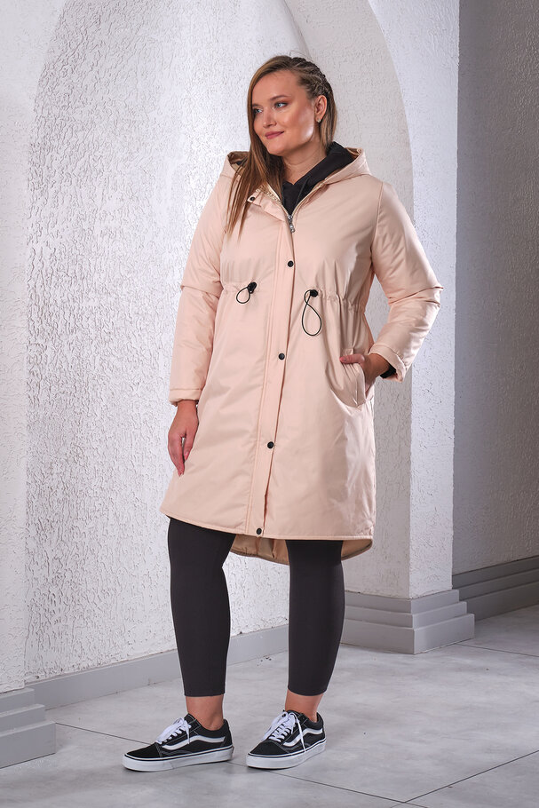 HOODED QUILTED COAT