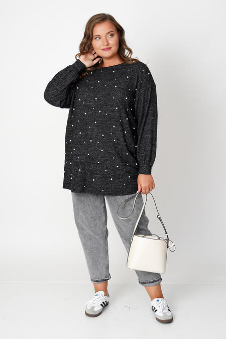  - İNCİ ve TAŞ DETAYLI TRİKO KAZAK (1)