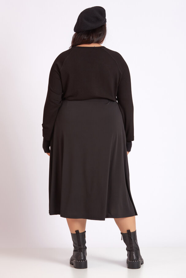 JERSEY SKIRT WITH LEATHER DETAIL