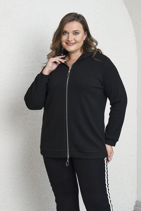 54390 - KAPÜŞONLU TRİKO HIRKA