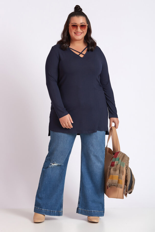 KNIT TOP WITH CUT-OUT DETAIL AND STRAPS
