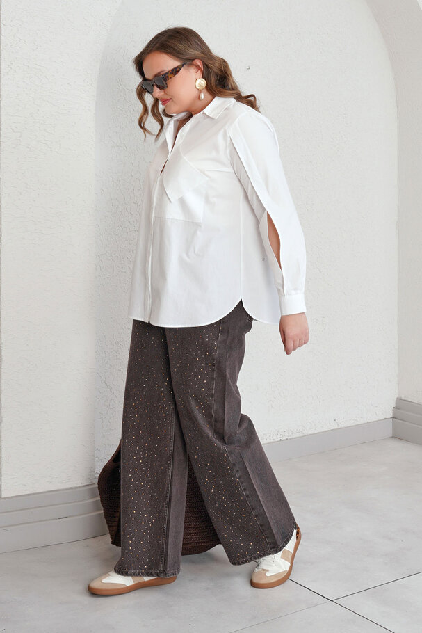 KOL DETAYLI PAMUK GÖMLEK