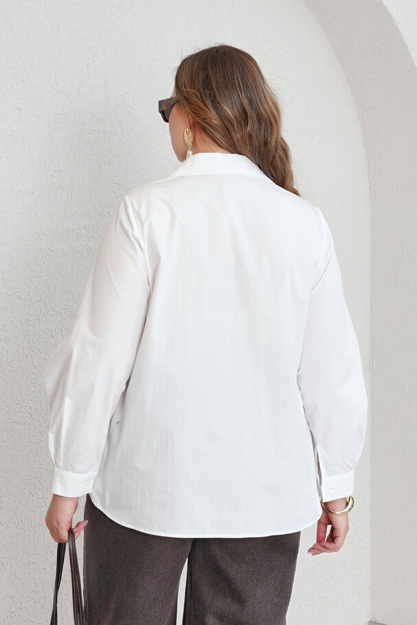 KOL DETAYLI PAMUK GÖMLEK