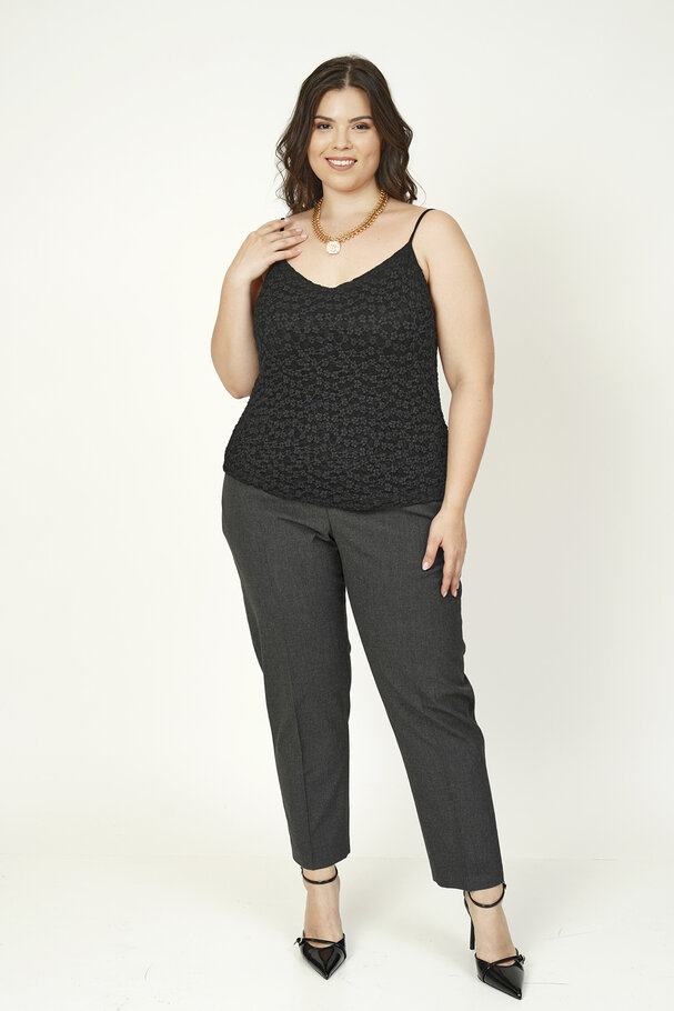 LACE LINED STRAPPY BLOUSE