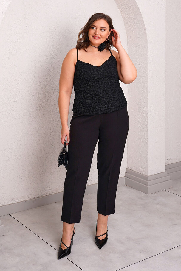 LACE LINED STRAPPY BLOUSE