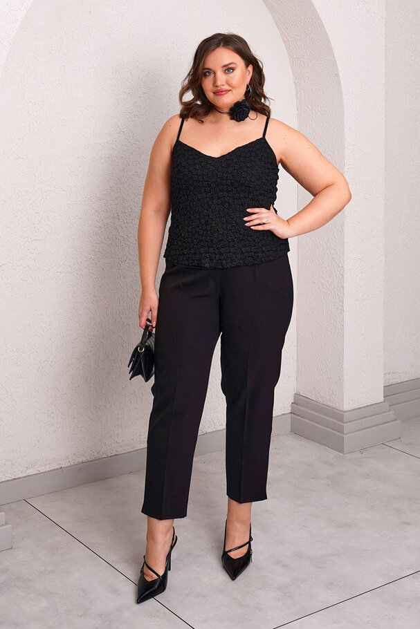 LACE LINED STRAPPY BLOUSE