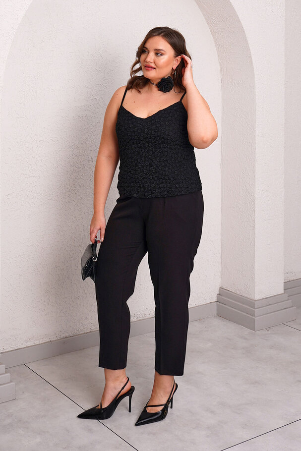 LACE LINED STRAPPY BLOUSE