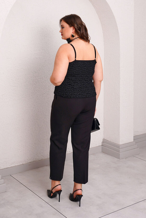 LACE LINED STRAPPY BLOUSE