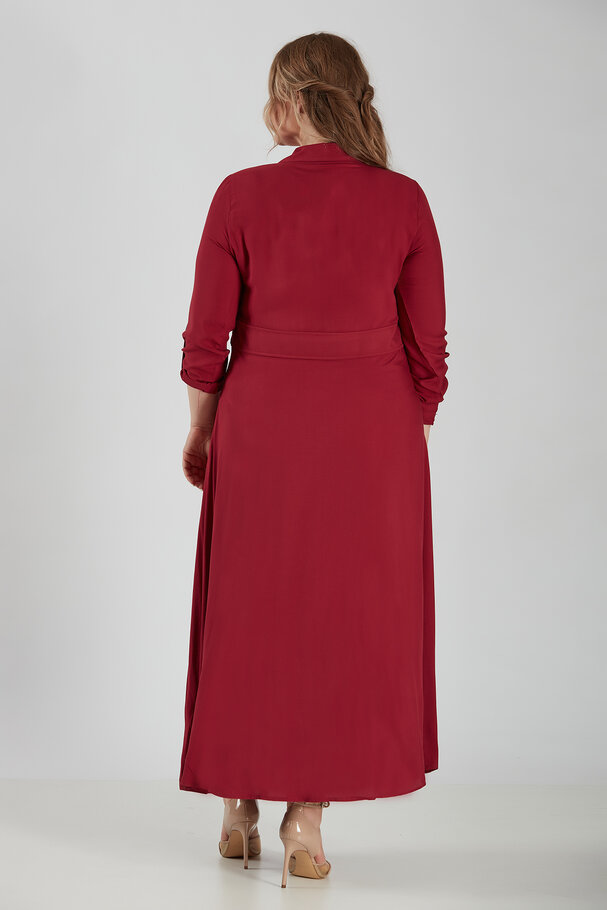 LAPEL COLLAR LONG DRESS