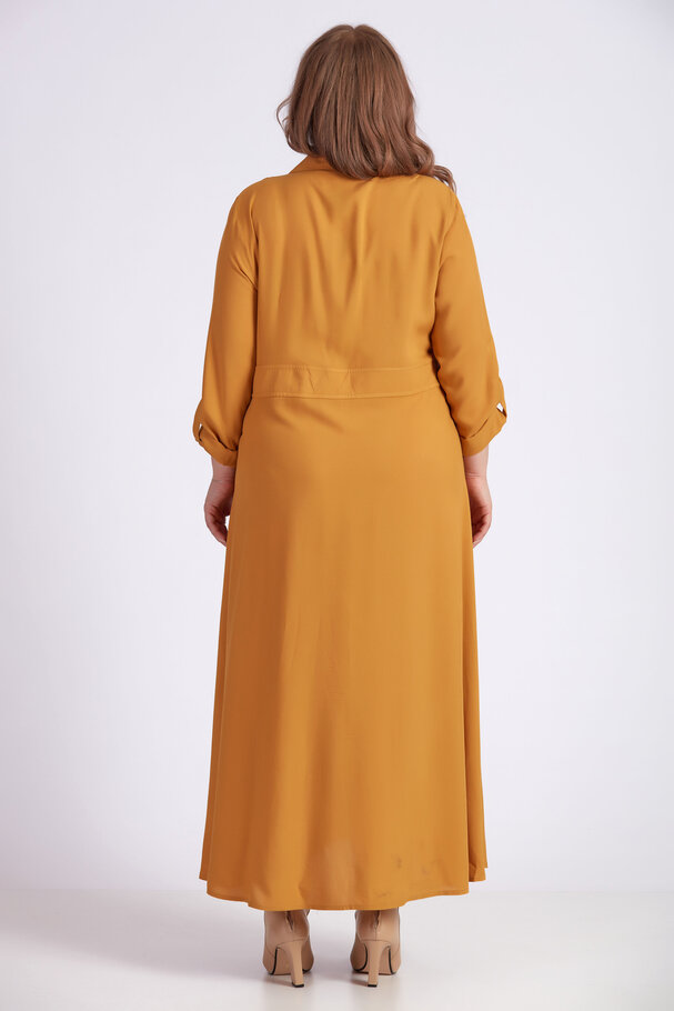 LAPEL COLLAR LONG DRESS