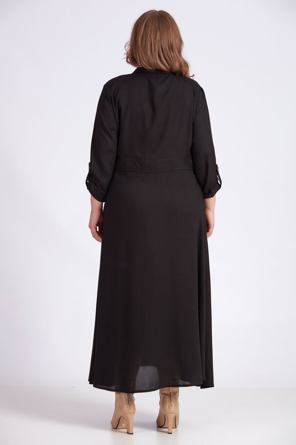 LAPEL COLLAR LONG DRESS