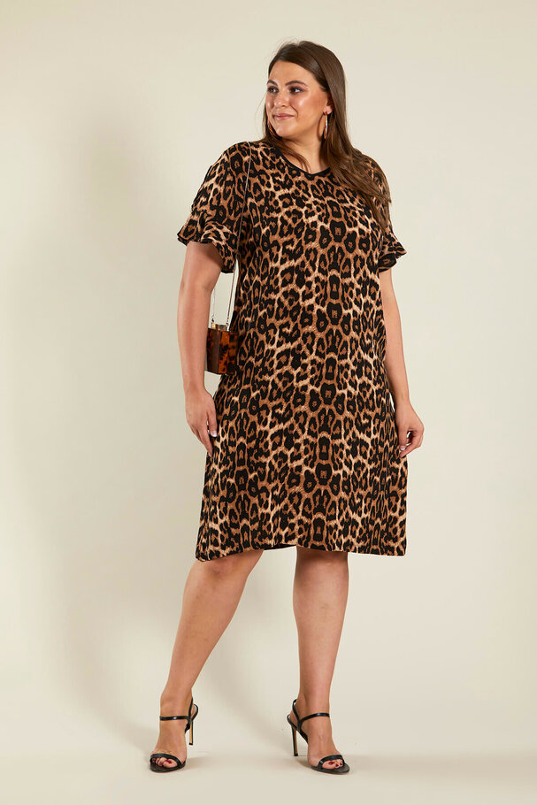 LEOPAR DESENLİ ELBİSE Büyük Beden Yeni Sezon