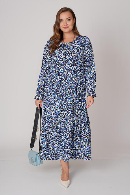  - LEOPAR DESENLİ UZUN PENYE ELBİSE (1)