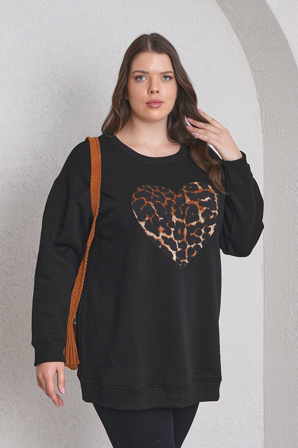 LEOPAR KALP BASKILI SWEATSHIRT
