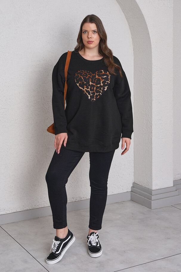 LEOPAR KALP BASKILI SWEATSHIRT