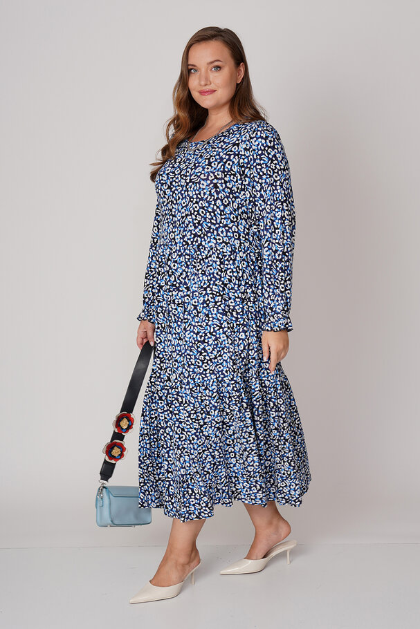 LEOPARD PRINT LONG RELAXED DRESS