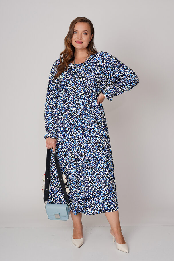 LEOPARD PRINT LONG RELAXED DRESS