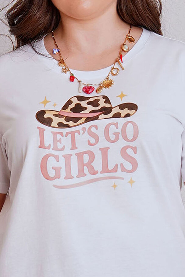 LET'S GO GIRLS BASKILI PAMUK TİŞÖRT