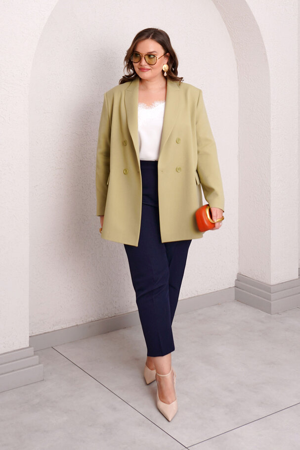 LINED DOUBLE-BREASTED BLAZER JACKET