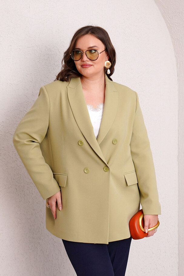 LINED DOUBLE-BREASTED BLAZER JACKET